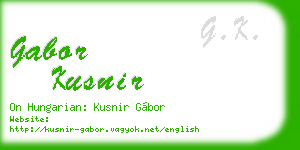 gabor kusnir business card
